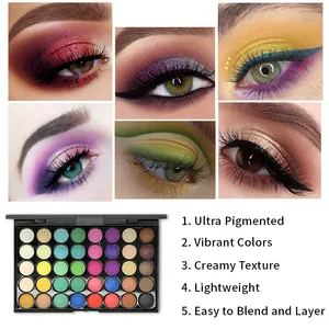 พาเลทอายแชโดว์ 40 สี กลิตเตอร์ แมตต์ กันน้ำ ติดทนนาน เนื้อแป้งอัดแข็ง ชุดเครื่องสำอางแฟชั่นสำหรับผู้หญิง - Product Image 6