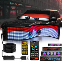 Écran d'affichage LED flexible pour fenêtre de voiture, panneau matriciel LED programmable pour camion avec télécommande, panneau LED yeux de démon pour voiture