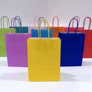 KM 16*8*22cm Recyclable Kraft Paper <b>Bag</b> With Your Own Logo Color Custom Gift Paper <b>Bag</b> <b>Shopping</b> <b>Bag</b> - Product Image 1
