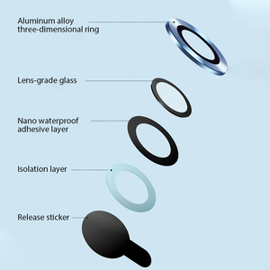 Miếng dán cường lực kính cường lực hợp kim nhôm LeYi Mobile <span class=keywords><strong>Phone</strong></span> bảo vệ màn hình và camera cho iPhone 14 13 15 16 Pro Max - Product Image 3