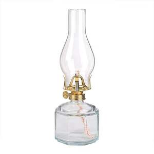 Decorazioni per la casa e occasioni di festa fatte a mano Vintage grande vetro lampada a olio di cherosene classica lanterna rotonda in resina goffrata - Product Image 6