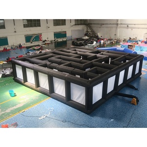 Expédition rapide par avion jusqu'à votre porte, labyrinthe gonflable géant personnalisé pour l'extérieur 8x8m, jeux de <span class=keywords><strong>laser</strong></span> tag, <span class=keywords><strong>maison</strong></span> hantée gonflable - Product Image 2