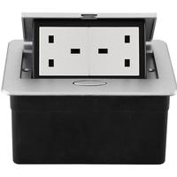 Caja de Enchufes de Alta Calidad para Suelo, de Aleación de Aluminio, Enchufes Emergentes, Caja de Enchufes Montada en el Suelo con Enchufe Doble Estándar del Reino Unido