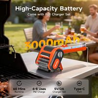 Brosse de nettoyage électrique rechargeable sans fil pour barbecue extérieur avec poils en acier inoxydable 304 et lumière LED - Aucun préchauffage requis