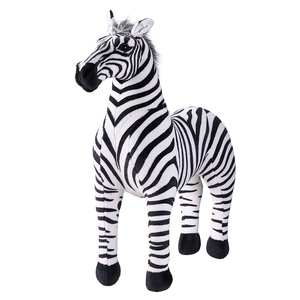 Peluche géante réaliste, cheval zèbre debout, Simulation personnalisée, jouets en peluche rayés, décoration zèbre mascotte - Product Image 3