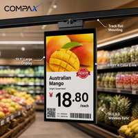 Étiquette de rayon électronique LCD à double écran personnalisable COMPAX 10,1 pouces, affichage pour la vente au détail, garantie de 2 ans, luminosité de 300 cd/m², -10-60°C