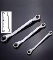 Set Kunci Ring Ratchet Aksi Cepat 10mm hingga 24mm Baja Chrome Vanadium Kombinasi Box Open End