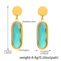 Pendientes colgantes de piedra de cristal checo importados súper brillantes multifacéticos chapados con bordes de oro real de 18K pendientes de alta calidad