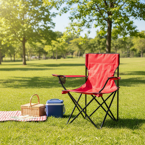 เก้าอี้พับชายหาด เก้าอี้ปิกนิก เก้าอี้แคมป์ปิ้ง แบบพกพา น้ำหนักเบา ผลิตจากผ้าอ็อกซ์ฟอร์ดและโลหะ รับผลิตตามสั่ง ขายส่ง - Product Image 1