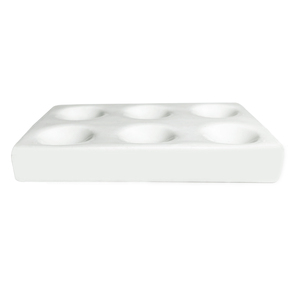 Placa de Reacción de Cerámica Blanca de 6 Orificios, Placa de Goteo, Porcelana Física y Química, Pocillo Colorimétrico - Product Image 3
