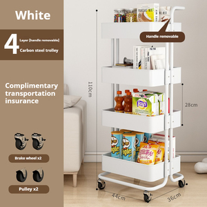 Carrito de cocina con ruedas, almacenamiento para servir, baño, salón, Spa, organización, carrito móvil de Metal, estante de pie - Product Image 6