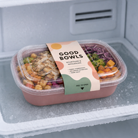 Autocollant personnalisé pour aliments surgelés, étiquette durable, imperméable, autocollante, étiquettes personnalisées pour emballages de contenants alimentaires