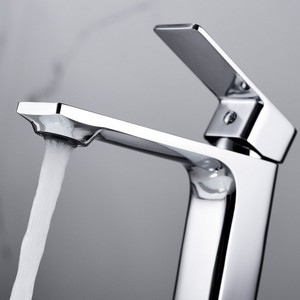 Kam-Diana Kamalu in ottone lucido a forma quadrata lavabo miscelatore a foro singolo rubinetto per acqua fredda con finitura spazzolata - Product Image 3