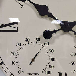 15 pulgadas Vintage cuarzo jardín exterior interior impermeable <span class=keywords><strong>reloj</strong></span> termómetro higrómetro humedad temperatura Relojes de pared - Product Image 3