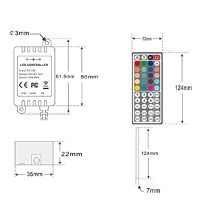 รีโมตคอนโทรลแบบไร้สายอาร์จีบีอาร์<span class=keywords><strong>44Key</strong></span> สำหรับ DC12V แผงควบคุมไฟ LED เหมาะสำหรับ SMD 2835 3528 5050แถบไฟ LED RGB - Product Image 4