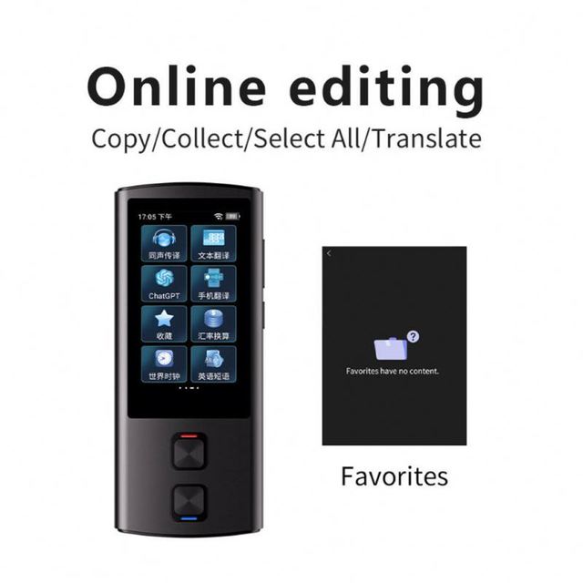 T17 Smart AI Device with Touch Screen WiFi and Offline Support for Simultaneous Interpretation and Meeting Recording Translator