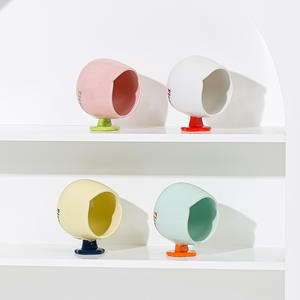 Handmade Korean Style Ceramic Coffee <b>Mug</b> with Floral Handle Personalized Floral Design Home Office Women's <b>Gift</b> Tea Cups Saucers - Product Image 2