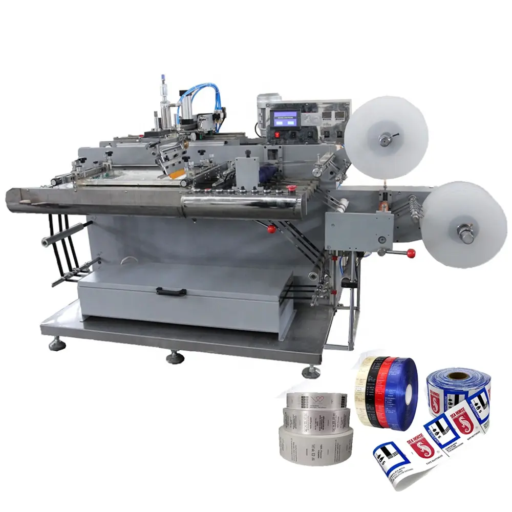 Price of Screen Printing Machine / Auto Silk Screen Care Labels Printer for Textiles, Fabric Cotton, Polyester Ribbon,Paper