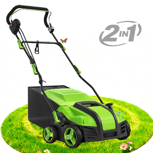 Vertak Détacheur et <span class=keywords><strong>Scarificateur</strong></span> Électrique 2-en-1 de 15,7 Pouces avec Sac de Collecte de 55L, Détacheur de Pelouse Filaire pour l'Entretien des Jardins et des Pelouses - Product Image 1