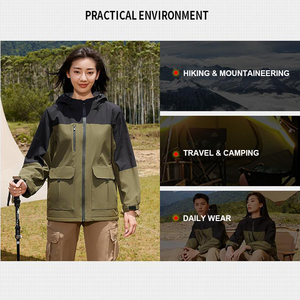 Warm Fleece Lined Color Block Hooded <b>Windbreaker</b> Waterproof Custom Logo Jacket For <b>Camping</b> And Daily Outdoor Wear - Product Image 3