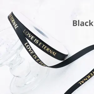 Ruộng băng polyester gân dập nổi vàng 1.0 cm dùng trang trí bó hoa, hộp bánh, Giáng sinh - Làm thủ công tự làm với logo tùy chỉnh - Product Image 6