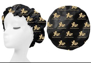 Ensemble de bandeaux élastiques en soie, bonnets de nuit en satin double couche réversibles pour cheveux longs bouclés ou tressés, cadeau - Product Image 4