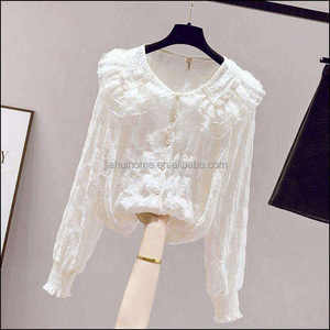 Camicetta Casual da <span class=keywords><strong>Donna</strong></span> 2025 Nuova Collezione Estiva con Stampa Floreale, Maniche Lunghe, Scollo a V, Vestibilità Ampia, con Bottoni Frontali e Logo, in <span class=keywords><strong>Viscosa</strong></span> con Spandex - Product Image 4