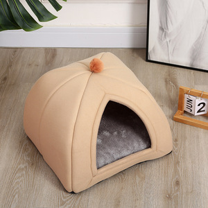 Tempat Tidur Kucing Pola Solid Khusus, Bernapas, untuk Semua Musim, Tidak Dapat Dilepas, Penggunaan Dalam Ruangan, Bahan Poliester, Ukuran S/M/L - Product Image 2