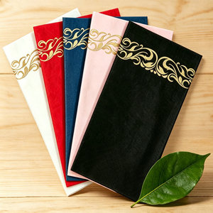Serviettes en <span class=keywords><strong>papier</strong></span> Airlaid de luxe imprimées à chaud dorées, effet lin, jetables, pour mariage, fête, dîner, serviettes de table pour invités - Product Image 2