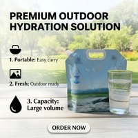 Sac à eau pliable de qualité alimentaire 5L avec poignée et bec verseur pour le camping, la randonnée, le pique-nique, le stockage d'eau