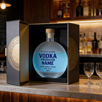 Vente flash : Bouteille en verre pour vin de fruits de 250 ml et 500 ml avec bouchon en liège pour liqueur, vodka, bordure