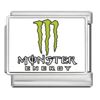 Bracelet à breloques italien Monster Energy en gros, 9 mm, en acier inoxydable, modules interchangeables DIY, bijoux de mode pour hommes et femmes