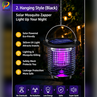 Lampe anti-moustiques solaire rechargeable, étanche, avec lumière UV pour patio, jardin, camping