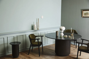 Mesa de Centro de Mármol Negro de 140 cm con Base de Madera de Mango, Mesa de Centro de Madera Maciza, Muebles Modernos para Sala de Estar, Elegantes y Duraderos - Product Image 3