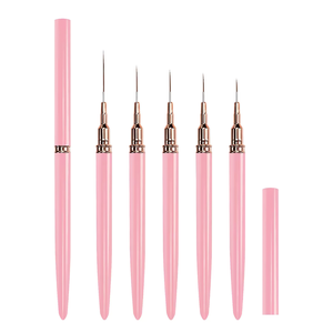 Ensemble de pinceaux pour nail art transfrontalier, manche en plastique, poils en nylon, 5 pièces, ultra-fins, pour détails, sculpture, coloration et dessin floral - Product Image 1