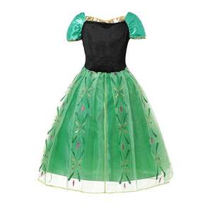 Vestido de Princesa Anna Verde para Bebé Niña, Bordado Floral, Vestido de Fiesta Anna, Disfraz de Cosplay Infantil, Traje Elegante de Verano - Product Image 4