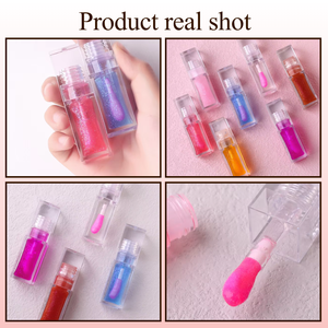 ลิปกลอสทรงนาฬิกาทรายใสทรงสี่เหลี่ยมลิปกลอสเปิดใช้งานตามอุณหภูมิสูตรที่เป็นกลางพร้อมตัวเลือกที่ปรับแต่งได้ - Product Image 6