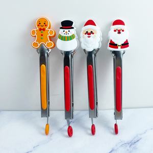 Pinces alimentaires en acier inoxydable, pinces à barbecue et à steak, pinces alimentaires de Noël, pince alimentaire multifonction en silicone - Product Image 4