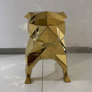 Ornement de jardin bouledogue britannique Statue Pas Cher Acier inoxydable inoxydable 50 70 80 Cm Chien Bouledogue Anglais Sculpture - Product Image 3