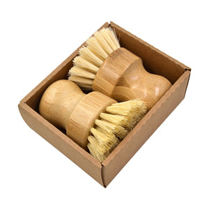 Cepillos de limpieza de cocina de mango largo de <span class=keywords><strong>madera</strong></span> de bambú Natural, limpieza de la casa, olla y plato - Product Image 2