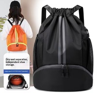 Nouveau Sac à Dos de Natation Pliable Tendance en Ripstop avec Doublure en Polyester et Fermeture à Cordon en Maille pour la Plage et la Salle de Sport