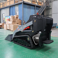 Mini-chargeuse sur chenilles Derette XC1100, moteur diesel Kubota 25 CV, chenilles en caoutchouc avec accessoires, usine chinoise