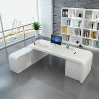 Bureau d'ordinateur de bureau moderne, magnifique forme Durable, vente en gros, blanc