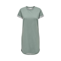 Robes décontractées grande taille pour femmes, respirantes, coupe trapèze, en polyester/coton, manches courtes, col en V, longueur genou, taille naturelle, logo avant