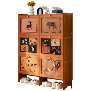 Vintage-style ultra-thin <b>shoe</b> cabinet, home use, doorway flip-top <b>shoe</b> rack, multi-functional <b>storage</b> <b>shoe</b> rack and cabinet. - Product Image 5