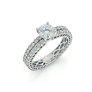 Personnalisé S925 | 10K | 14K | Bague de mariage en or massif 18 carats avec diamant rond de 1 carat cultivé en laboratoire, taille brillant, qualité VVS-VS - Product Image 1