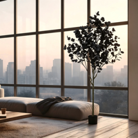 Arbre d'eucalyptus artificiel personnalisé, verdure artificielle colorée en pot, style scandinave, écologique, pour hôtel, restaurant, bureau, maison