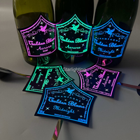 Shenzhen fabrique un autocollant d'étiquette de bouteille avec logo personnalisé EL LED avec adhésif pour les fournitures de boîte de nuit de fête