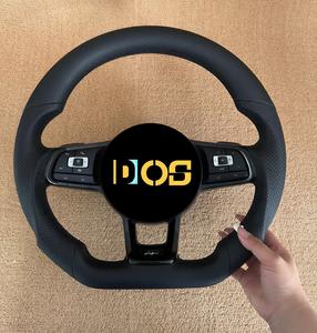 Pour VW Passat B9 volant en Fiber de carbone forgé point bleu cuir perforé personnalisé Style <span class=keywords><strong>R8</strong></span> mise à niveau du volant de voiture - Product Image 2