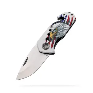 D2 pisau saku kecil EDC keren Sharp taktis dapat dilipat kompak dengan klip sabuk kunci Liner untuk berkemah luar ruangan aluminium Anodized